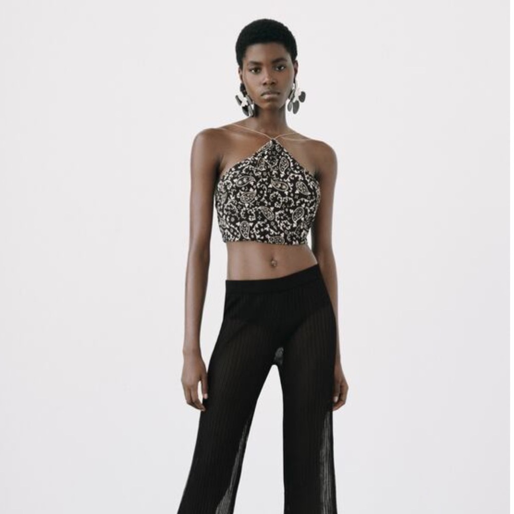 Zara Chain Strap Halter Top